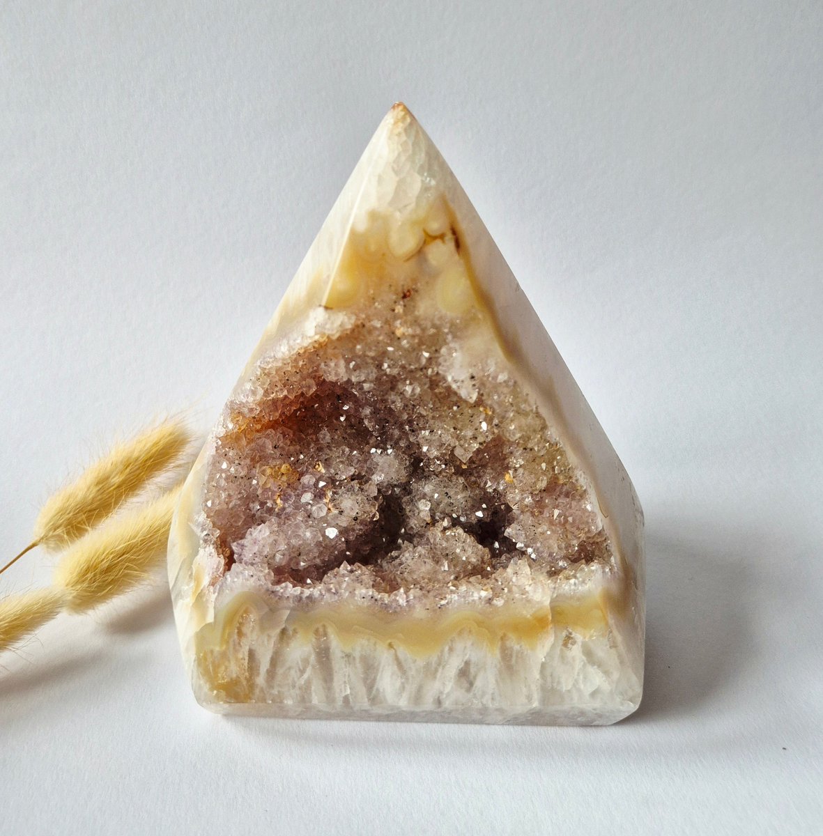 Druzy Grijze Agaat Diamant Staande Edelsteen Kristal - 1341g