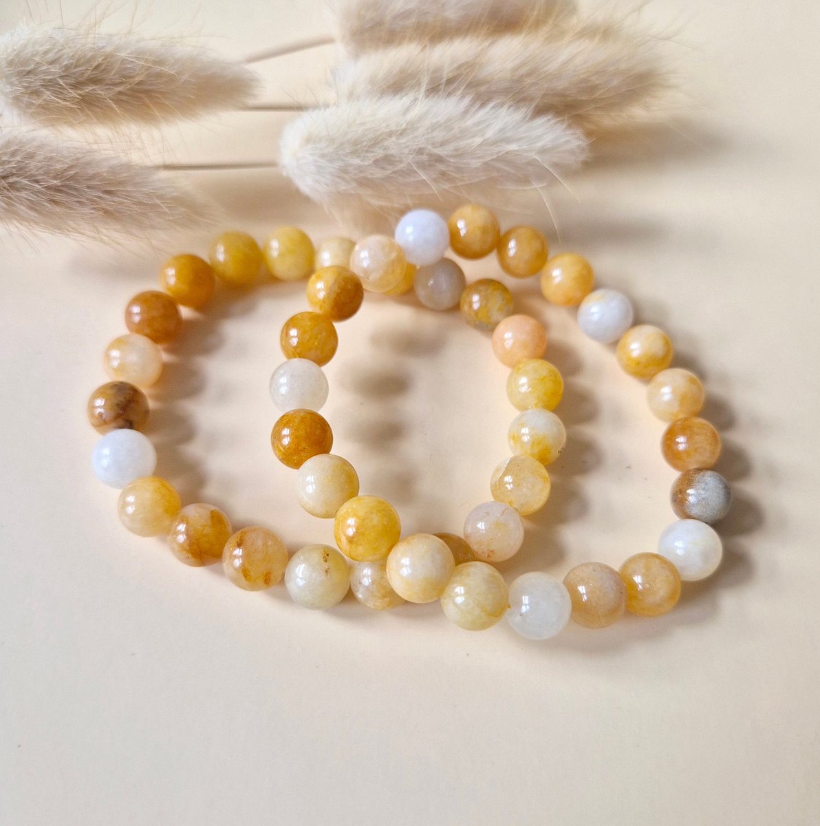 Edelsteen armband met 8mm ronde kralen - Oranje Aventurijn