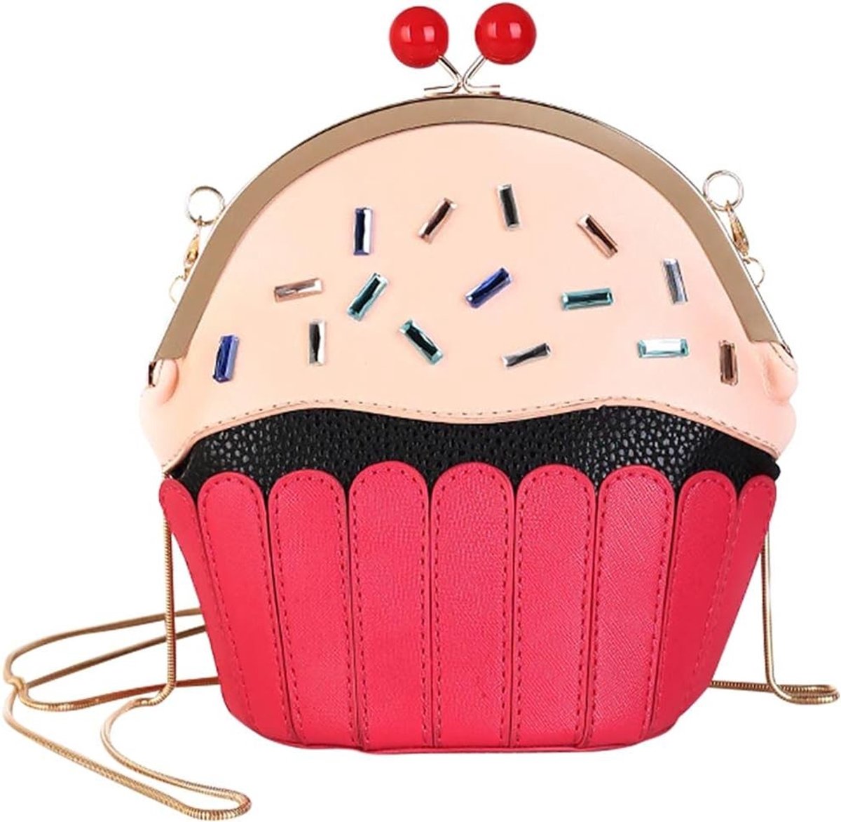 Schattige crossbody tas met unieke cupcake en ijsvorm, perfect voor mobiel en dagelijks gebruik