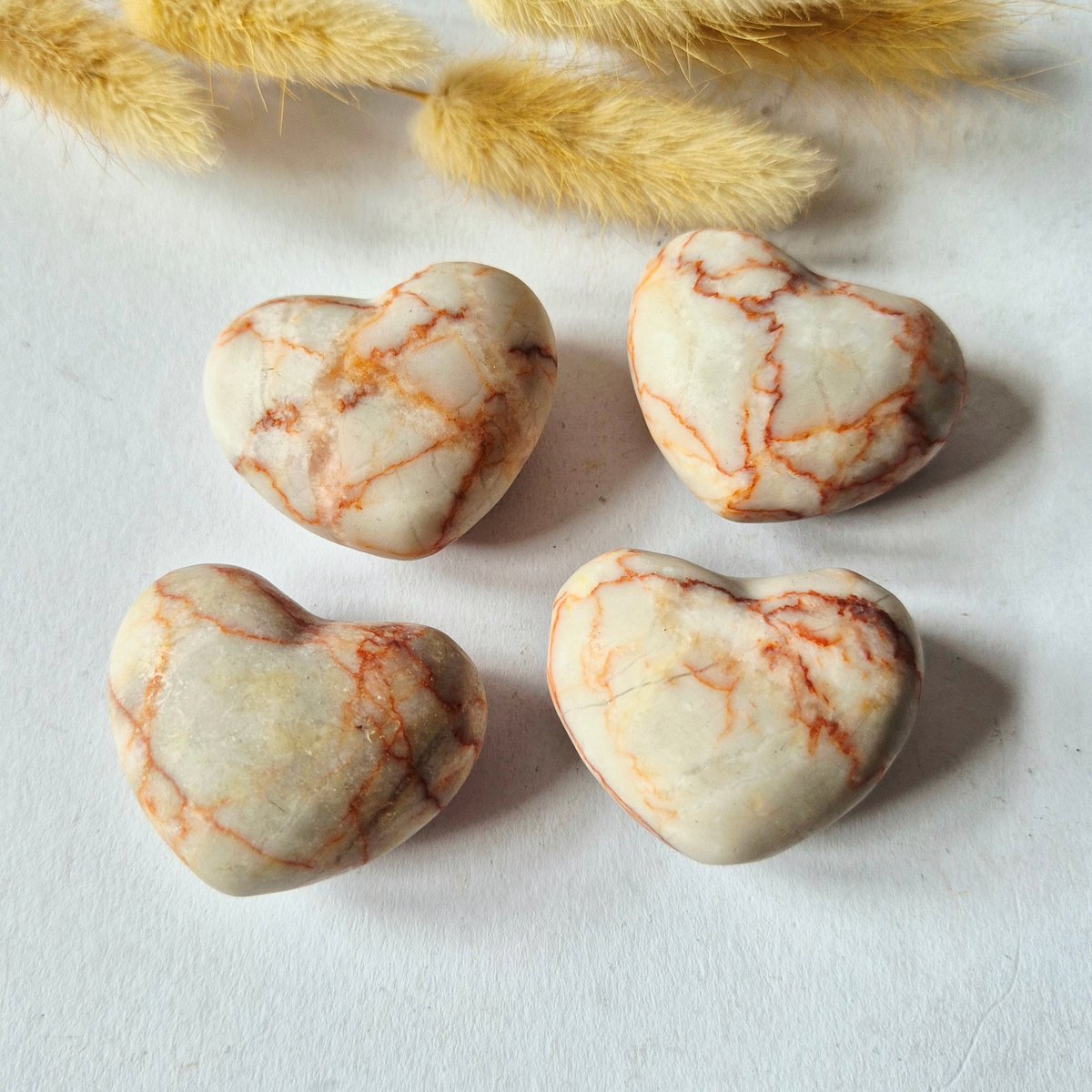 Edelsteen Bol Hartje Zaksteen 3-4cm – Red Net Stone