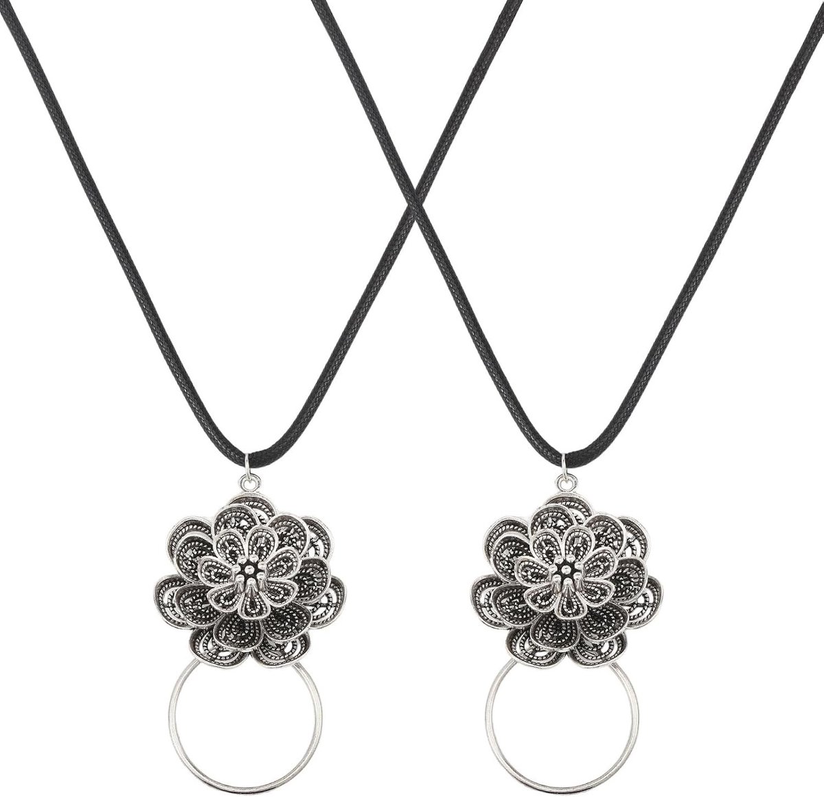 Halsketting met ring en bloem voor brillen, stijlvolle brillenhouder lusketting voor dames en heren