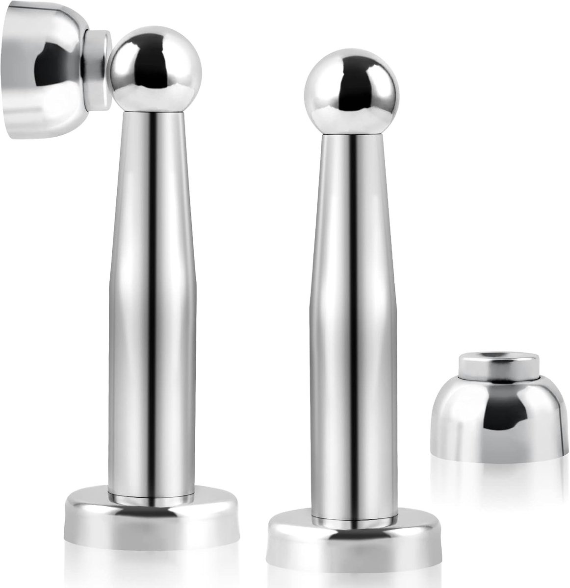 Deurstopper met Magneet, 12 cm RVS, Zware Duurzame Deurstop, Ideaal voor Vloer en Wand, Veilig en Stijlvol Deuren Openhouden