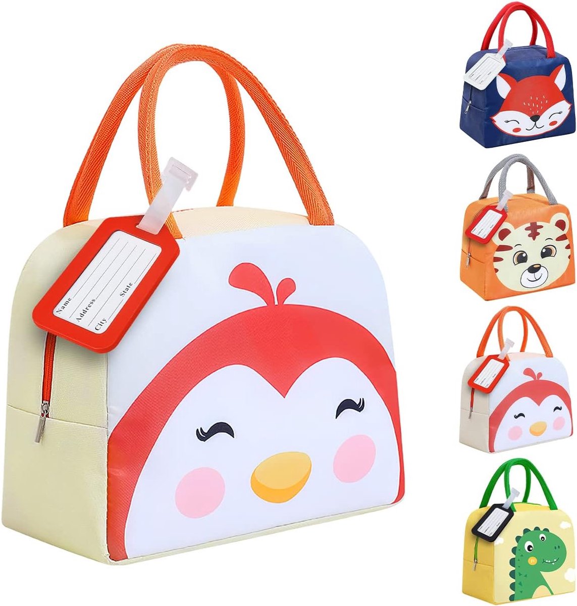 SnelShoppen - Kleine Koeltas 5L, Thermische Lunchtas voor Kinderen, Isolatie Koeltas, Schattige Pinguïn Patroon, Ideaal voor School, Picknick en Uitje