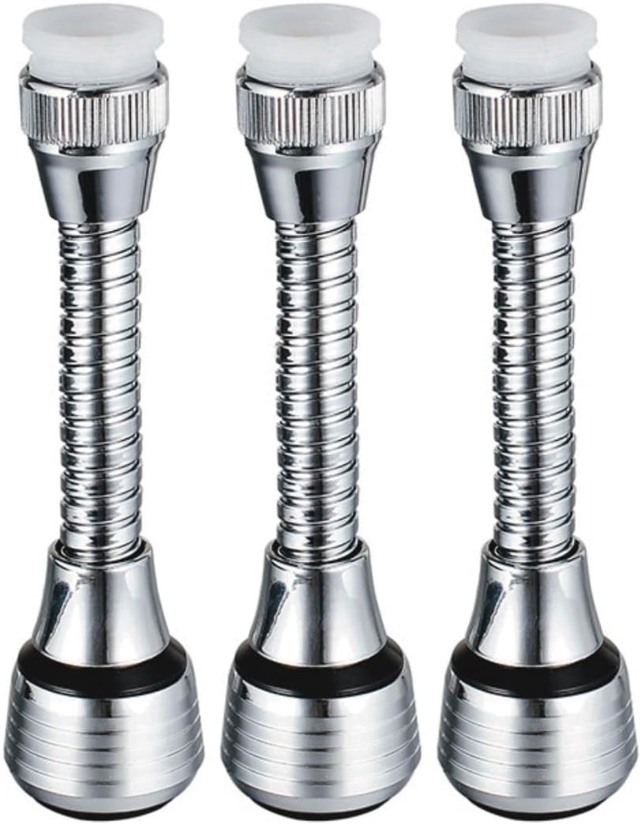 SnelShoppen - 3 Pcs Tap Extension Water Tap Attachment Keuken Kraan Extender 360 Graden Draaibaar Water Tap Aerator voor Thuis, 14 cm Uitbreiding voor