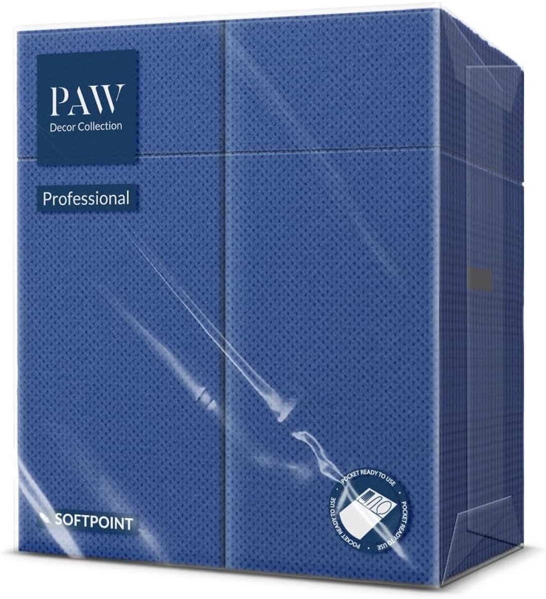 SnelShoppen - Softpoint Snij- en Servetten voor Bestek (32 x 38 cm, 50 Stuks) | Ideaal voor Cafés, Hotels, Pubs | Navy Blauw | Zachte Twee-laags Tissu