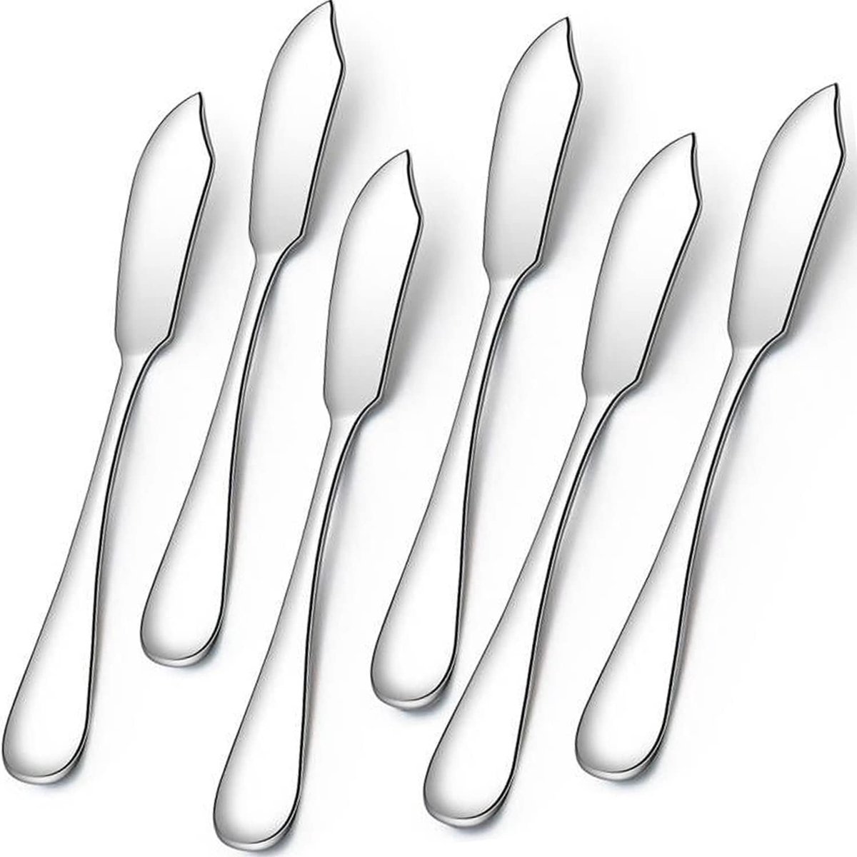 SnelShoppen - 6-delige Mini Botermessen Set, Kaasmes, Spreader, 5,9 Inch, Schattige Roestvrijstalen Keukenmessen voor Toast, Sandwich, Gebak, Ontbijt,
