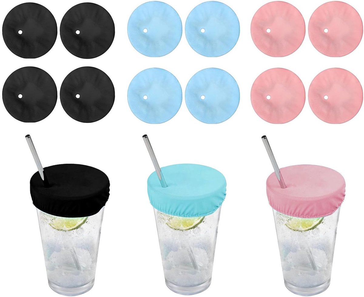 SnelShoppen - Pack van 12 Drinkbeschermdeksels voor Feesten, Drinkbescherming tegen Insecten en Vuil, Herbruikbaar, Voor Cocktails en Drankjes, Partya