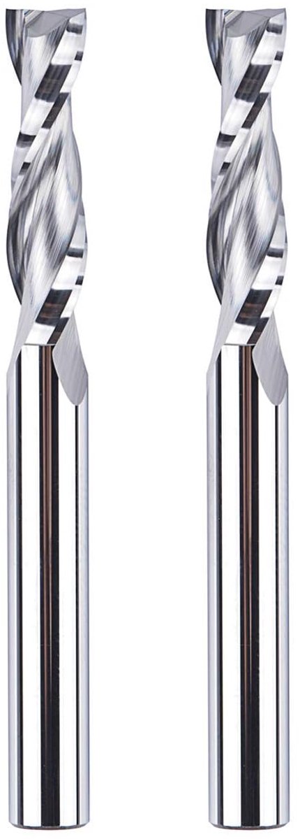 SnelShoppen - 2Pcs Spiral Cutter 6mm Shank Upcut 24mm Cutting Length Router Bits Milling Cutter voor Router 2 Flutes CNC Frees Set Houtbewerking