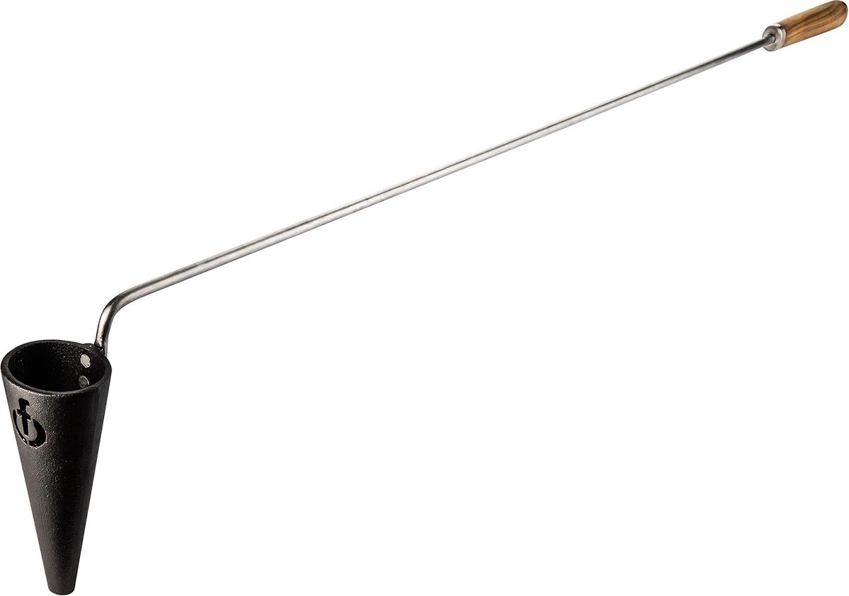 SnelShoppen - Forged Flambadou 100 cm - Gietijzeren Flambadou met Olijfhouten Handvat - Perfect voor BBQ, Kamperen en Tuinfeestjes