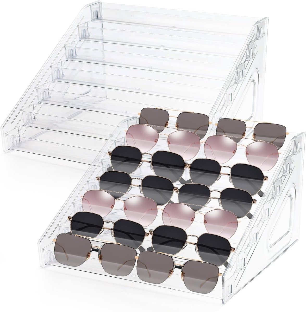 SnelShoppen - 7 Laags Acryl Houder voor Zonnebrillen, Premium Organizer voor Nagellak, Decoratieve Stand voor Cosmetica, Glazendisplay voor Thuis of S