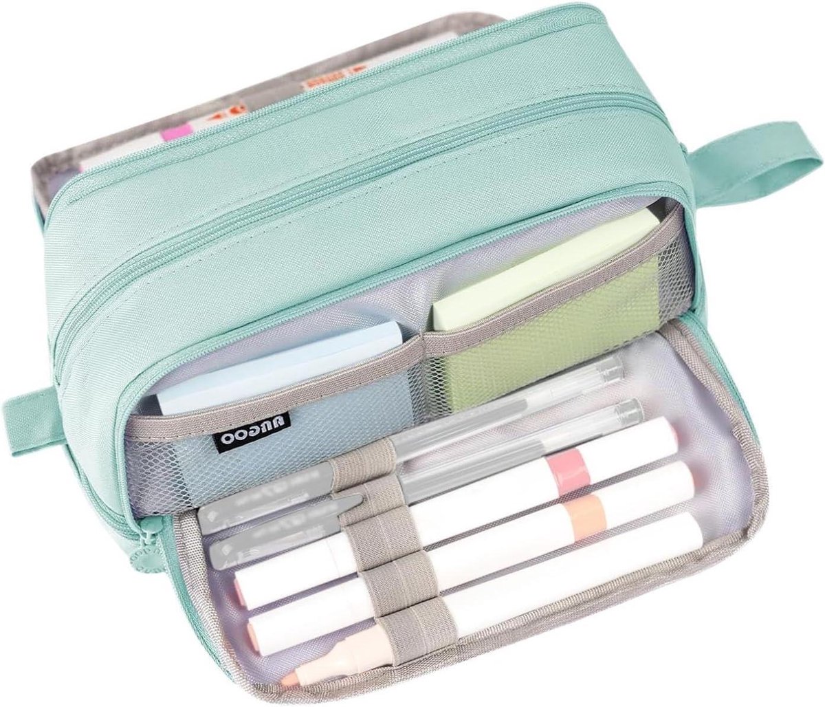 Pennenzak Organizer - Schrijfwaren Tas - School Kantoor - Scheurbestendig Canvas - 22 x 10 x 9.5 cm - Blauw