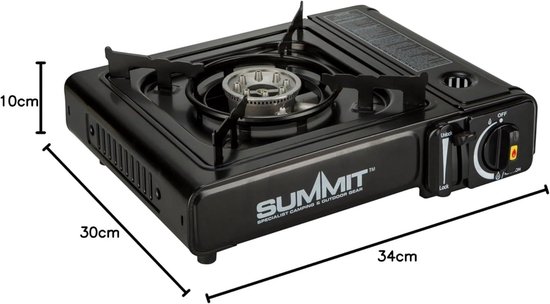 Draagbaar Gas Camping Fornuis - Kookplaat Outdoor - Kamperen Koken - Elektronische Ontsteking - 35 x 30 cm - Zwart van Draagbaar — afbeelding 2