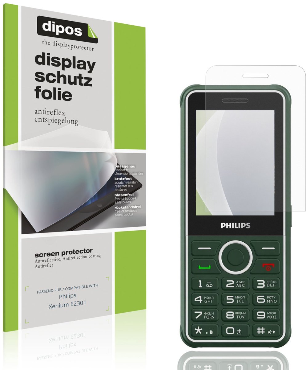 dipos – 4x Matte Beschermfolie geschikt voor Philips Xenium E2301 | Krasbestendige & antireflecterende Screenprotector Ultra-Thin