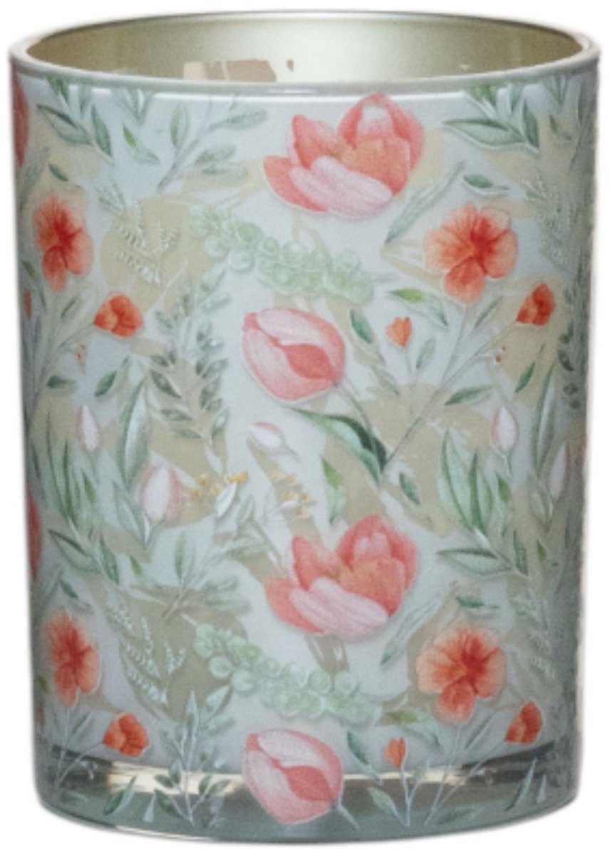 Theelichthouder roze tulpen large 18cm