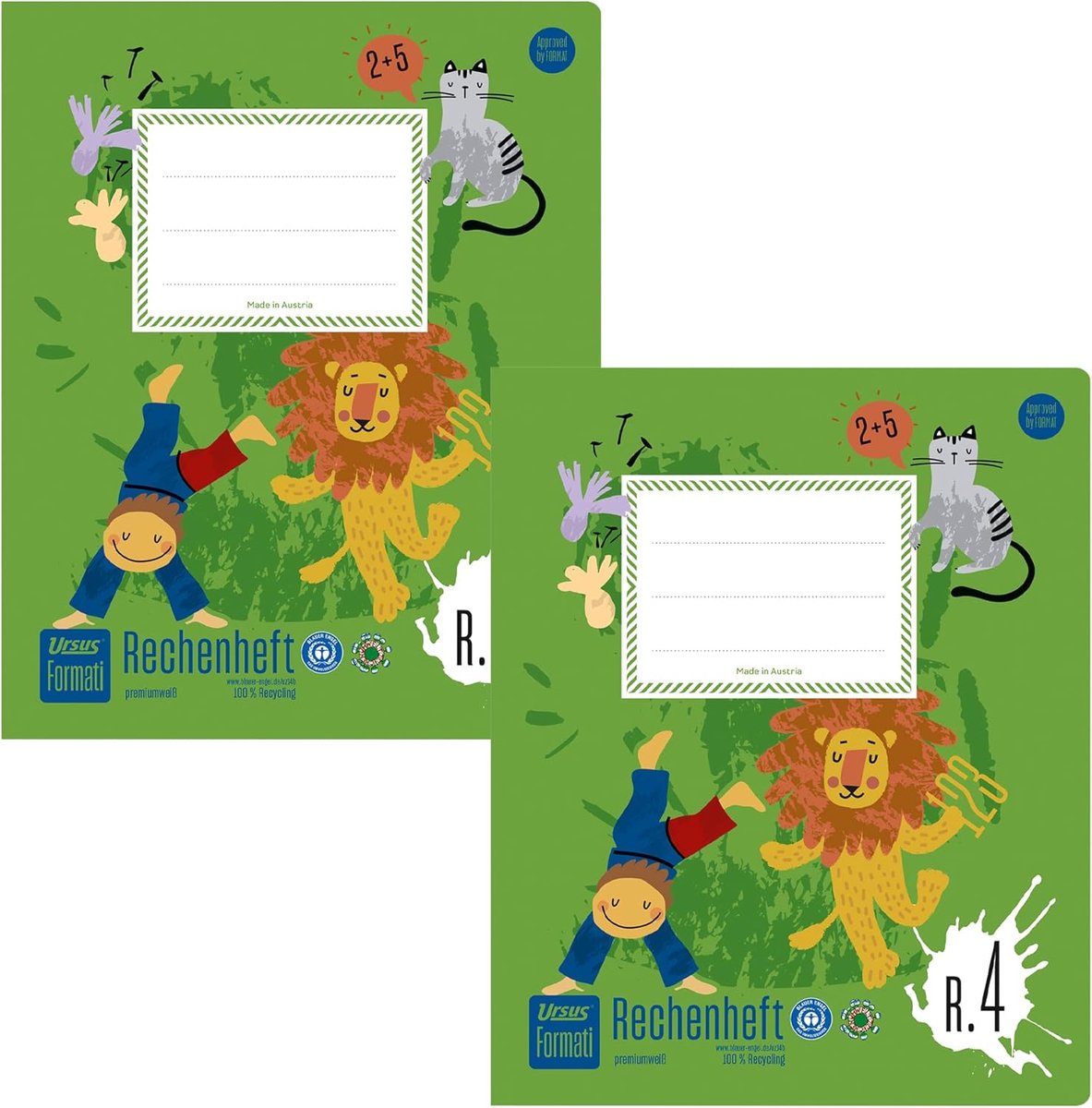 SnelShoppen - Eco-vriendelijk Schoolnotitieboek R.4 Quart 20 Vellen Geruit 2 Stuks - 100% Gerecycled Papier - Rekenhulp voor Mooiere Cijfers - Voor Ba