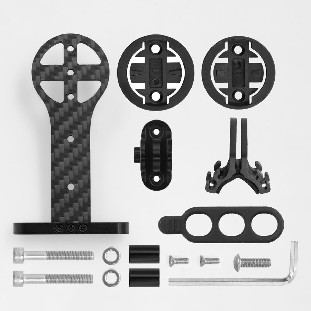 SnelShoppen - Carbon Fiber Fietscomputer Houder, Geïntegreerde Stuurmount voor Racefiets, Compatibel met Fietscomputers, Actiecamera's en Lampen - Lic