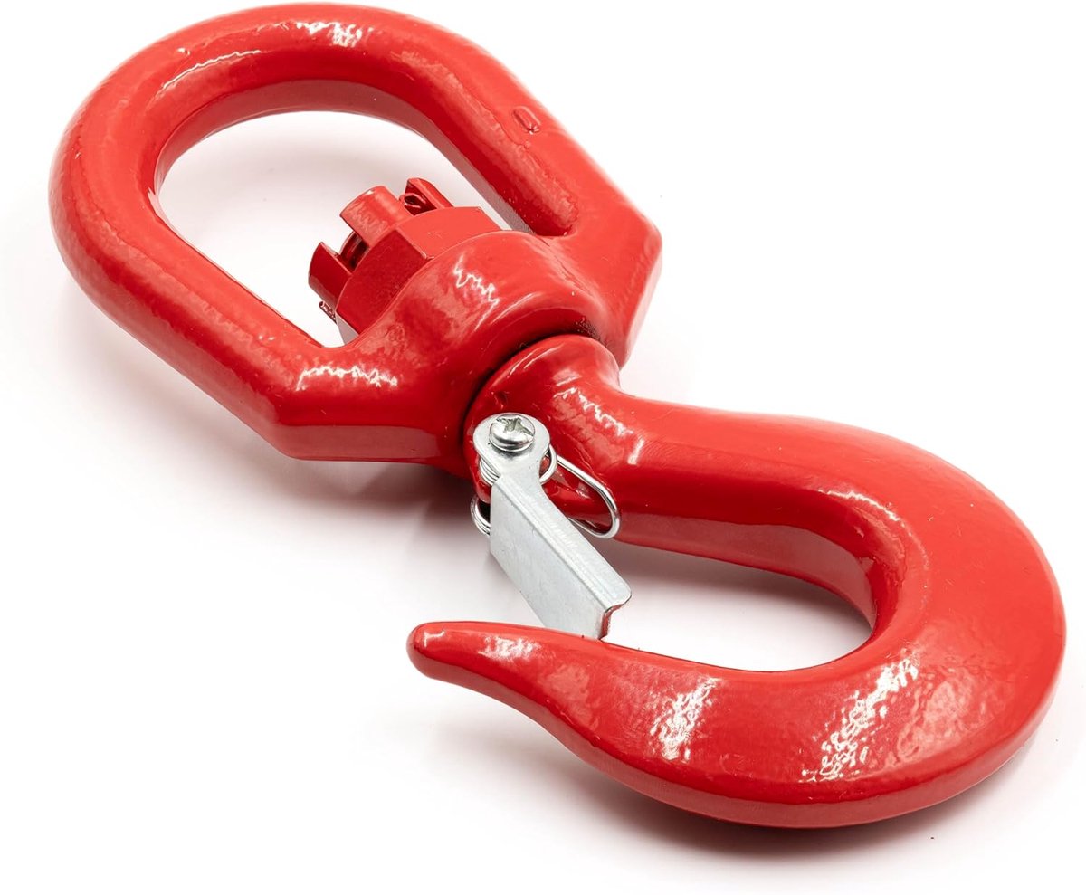 SnelShoppen - Loading Hook 2000 kg met Haakbescherming, Eddy Haak, Ooghaak, Swirl Haak met Draaiend Oog - Perfect voor Lifting, Transport en Construct