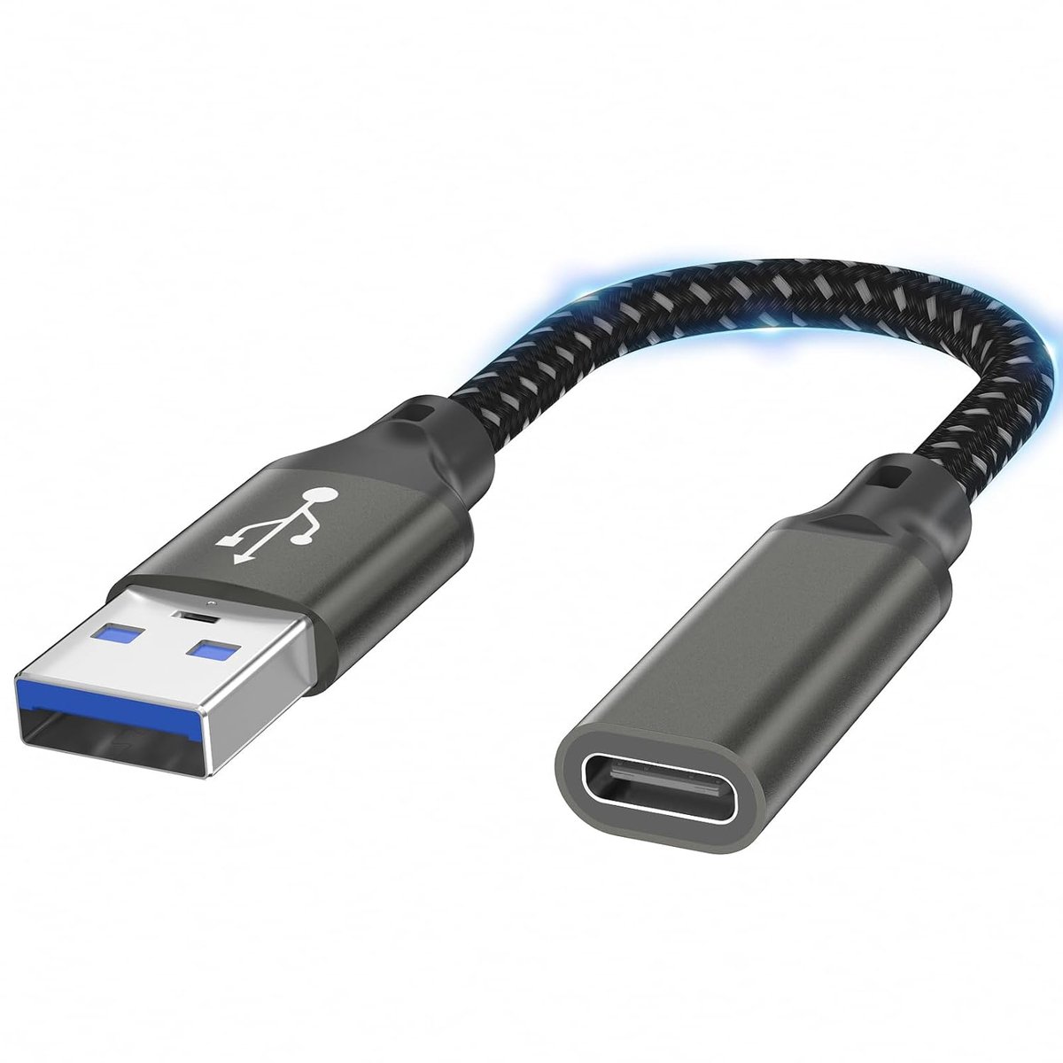 SnelShoppen - USB-C naar USB 3.0 Adapter OTG - Type-C Man naar USB Vrouw Converter - Compatibel met iPhone 17/16/15 Pro Max, iPad Mini/Pro, MacBook Pr