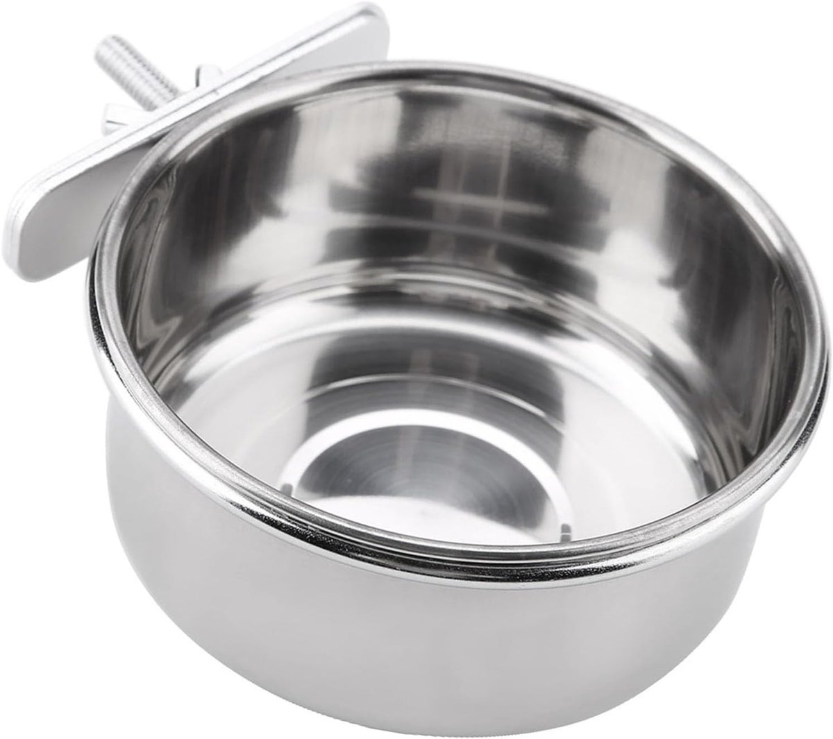 SnelShoppen - Hanging Food Feeder Bowl voor Vogels, RVS Parrot Feeder, Water en Voer Stations, Bijpassende Accessoires voor Vogelkooi (L)