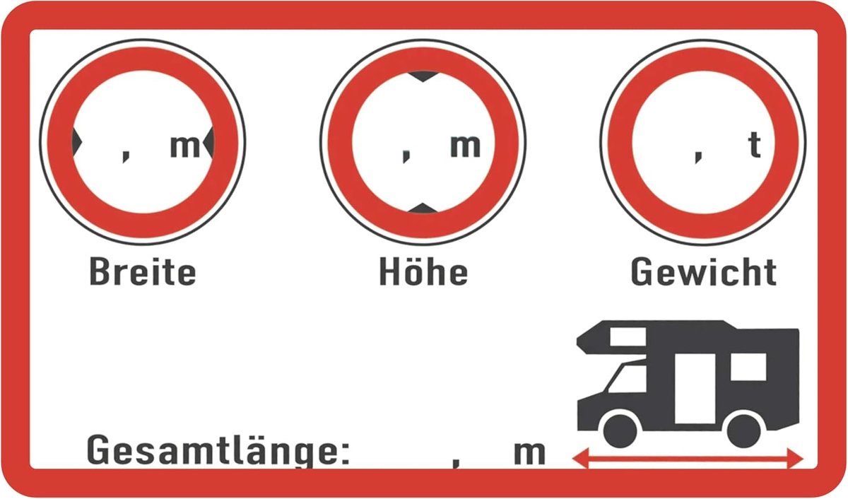 SnelShoppen - 2 x 10 x 6 cm Sticker Set van 2 Zelfklevende en Schrijfbare Film voor Voertuigafmetingen, UV-bestendig Caravanaccessoires Stickers