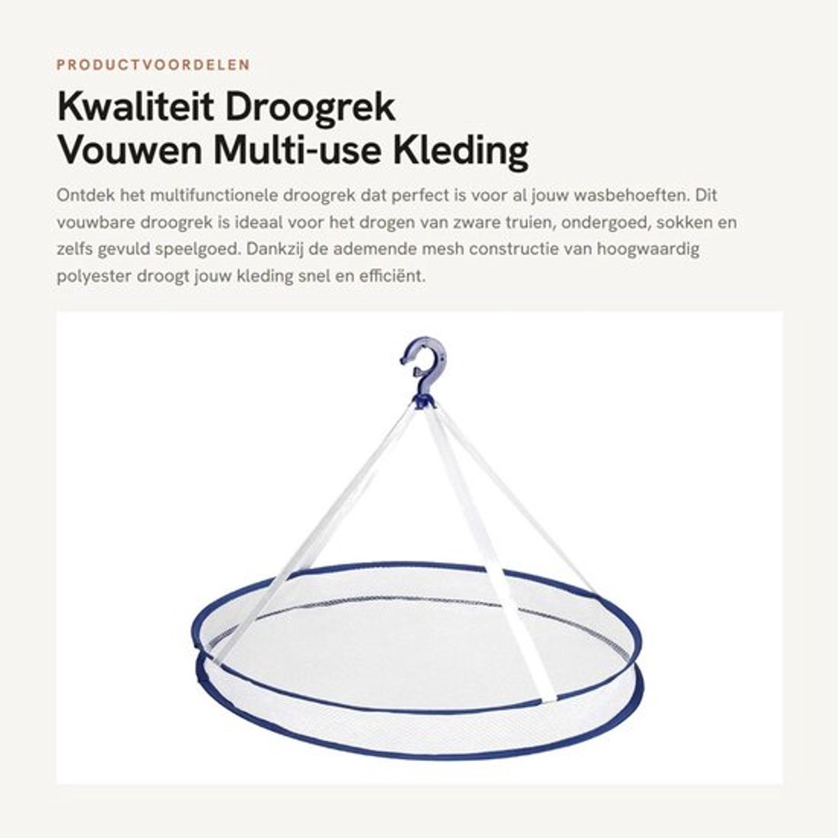 Droogrek Opvouwbaar - Hangend Droogrek - Multi-use Droger - Sneldrogend Mesh Net - Ruimtebesparend - Ideaal voor Kleding - Wasdroger