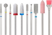 FOOCCA® Premium Keramische en Diamanten Nagelfrees Bitjes - Mix 10 Stuks - Keramisch Bitjes - Diamond Bits - Diamant - Diamanten - Elektrische Nagelvijl Opzetstukjes - Diamanten Bits - Manicure en Pedicure Nagel Bitjes