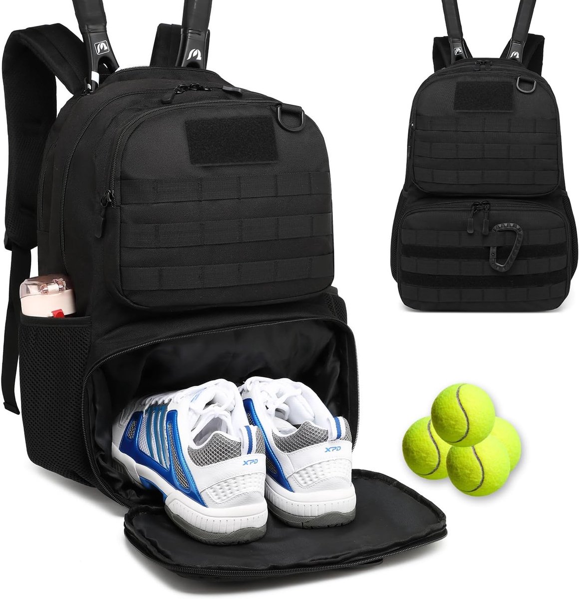 SnelShoppen - Tennis Rugzak met Schoencompartiment en Racketbescherming, Duurzame Sporttas voor Mannen en Vrouwen, Ergonomisch Ontwerp, Ideaal voor Te