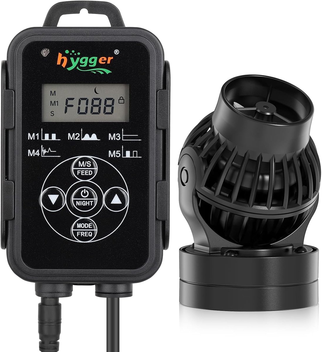 SnelShoppen - 8300 l/h Circulatiepomp voor Aquaria - 12W Wave Maker met Externe Controller - Geschikt voor 112-568L Zoet- en Zoutwater - Stabiliteit e