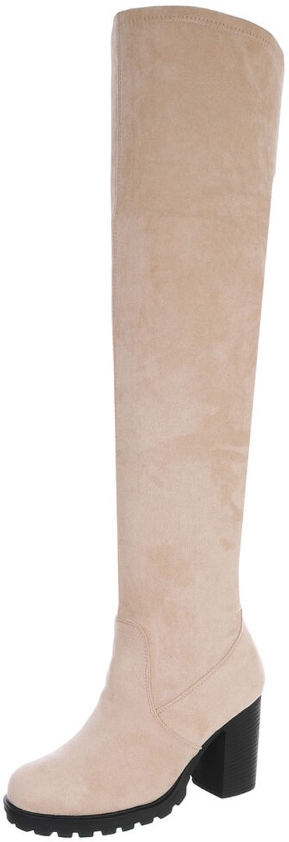 Overknee laarzen - blokhak en profielzool - dames Mt:40