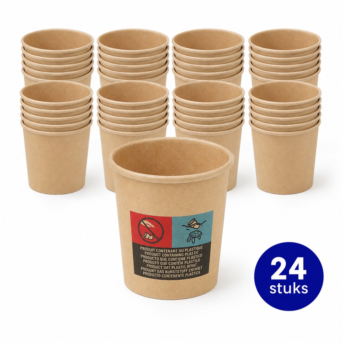 Kartonnen Bekers 75 ml – 24 Stuks – Kleine Wegwerpbekers voor Espresso, Proeverijen en Feestjes – Bruin