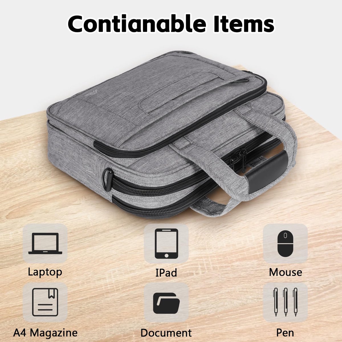 SnelShoppen - Laptoptas 15,6 inch, zakelijke aktetas, schoudertas, waterdicht, laptoprugzak, multifunctioneel, zwart, perfect voor school, werk, reize