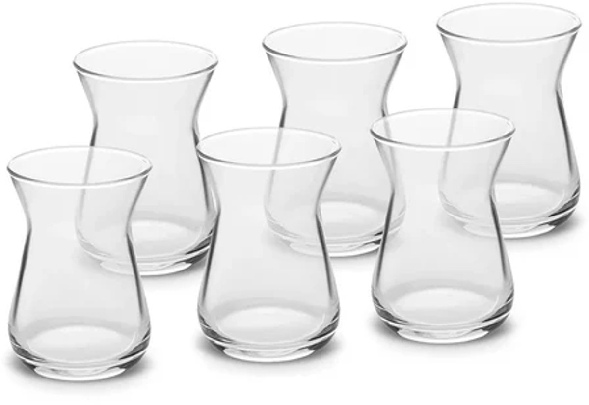 Karaca irem Turkse Theeglazen Set – 6-delig – 6 Personen – 132 ml – Helder Glas – Luxe Theeglazen — cadeau in Koken & Dineren - foto 4