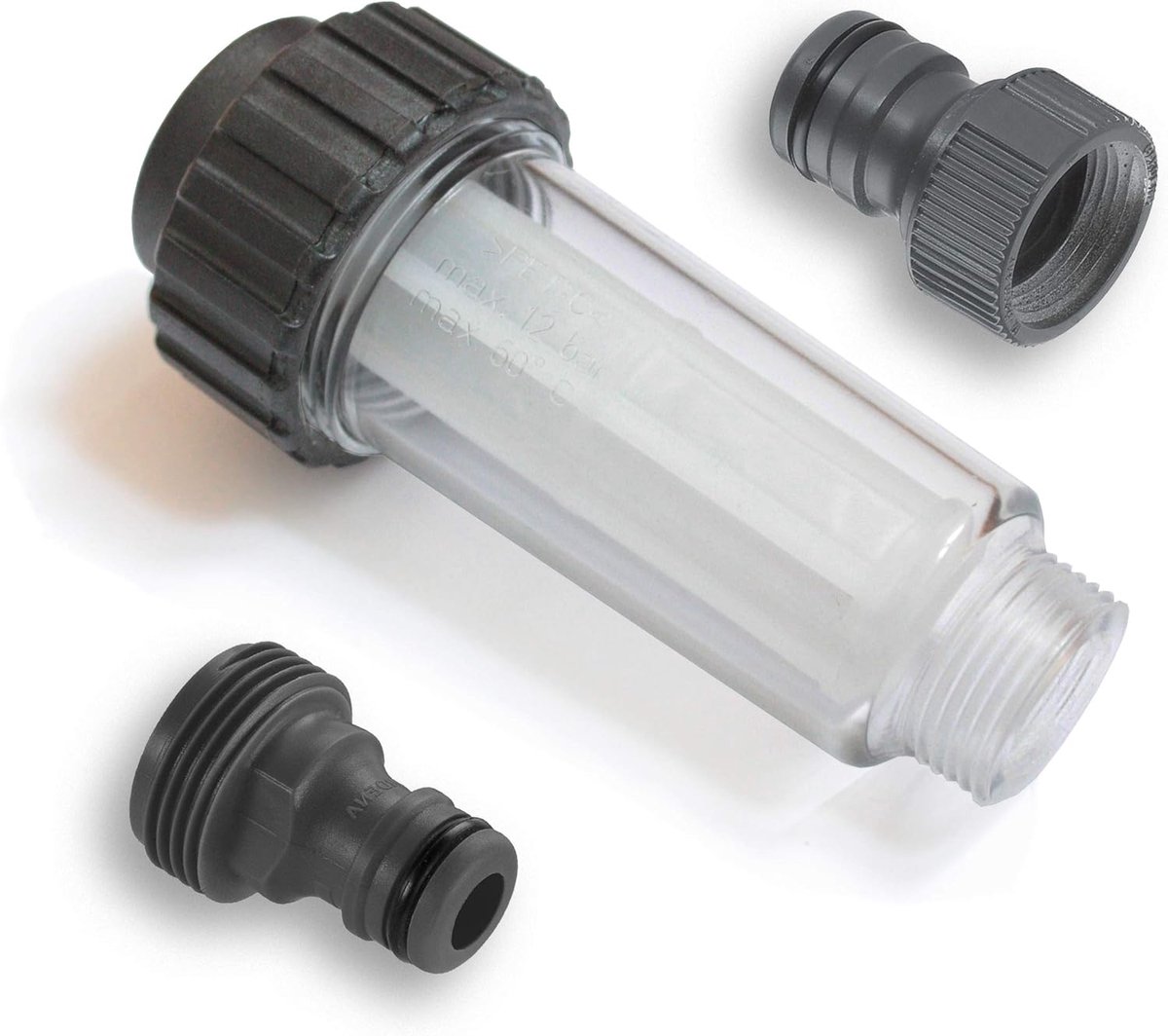 SnelShoppen - Waterfilter voor Hogedrukreiniger, Tuinpomp, Tuinirrigatie, Camper | ¾ Inch Aansluiting | Inclusief Adapter voor optimale bescherming