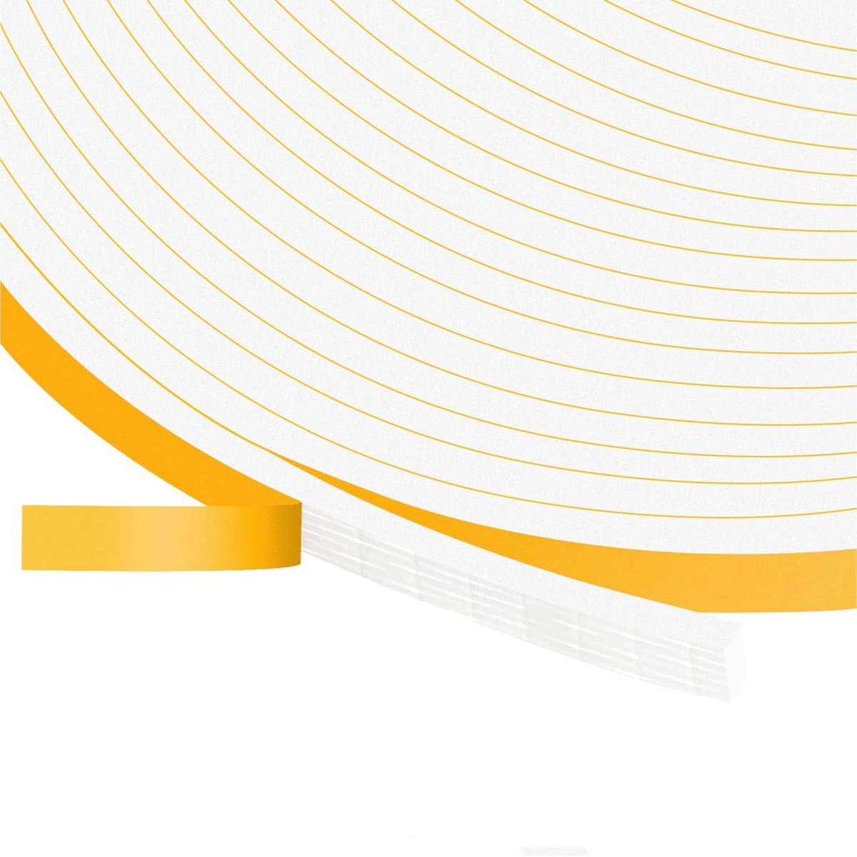SnelShoppen - 10m Zelfklevende Isolatietape voor Deuren en Ramen, 6mm x 3mm, Wit, Foam Strip, Geluiddicht, Anti-Koude Wind, Schokabsorberend, Temperat