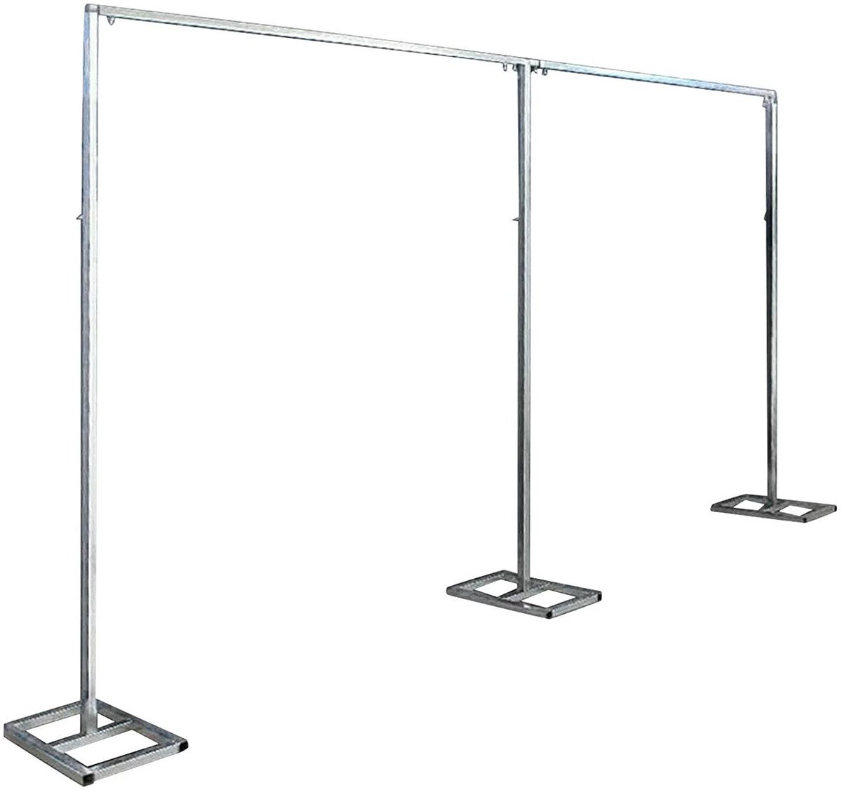 Dailygoods 6*3m Zilveren Rechthoekige Bruiloft Achterwand Stand, Metalen Bloemenstandaard Vierkante Buis 20mm Vrijstaand