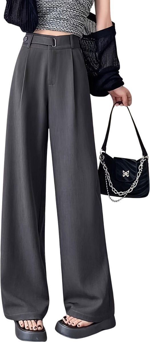 Currero Pantalon Dames Chino Golfbroek Nette Broek Met Elastische Tailleband Volwassenen M Grijs