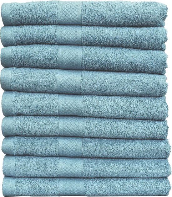 Katoenen Handdoeken Denim Blauw – Set van 6 Stuks – 50 x 100 cm
