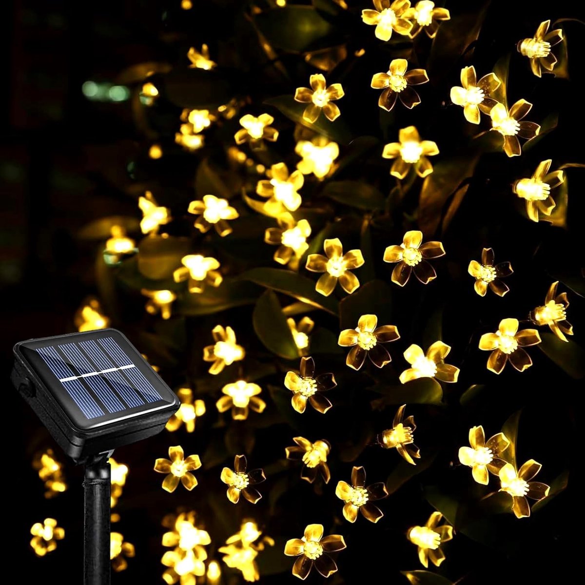 SnelShoppen - 12M 100LED Solar String Lights - Waterproof Cherry Blossom Fairy Lights - 8 Verlichte Modi voor Tuin, Feest, Kerst en Bruiloft