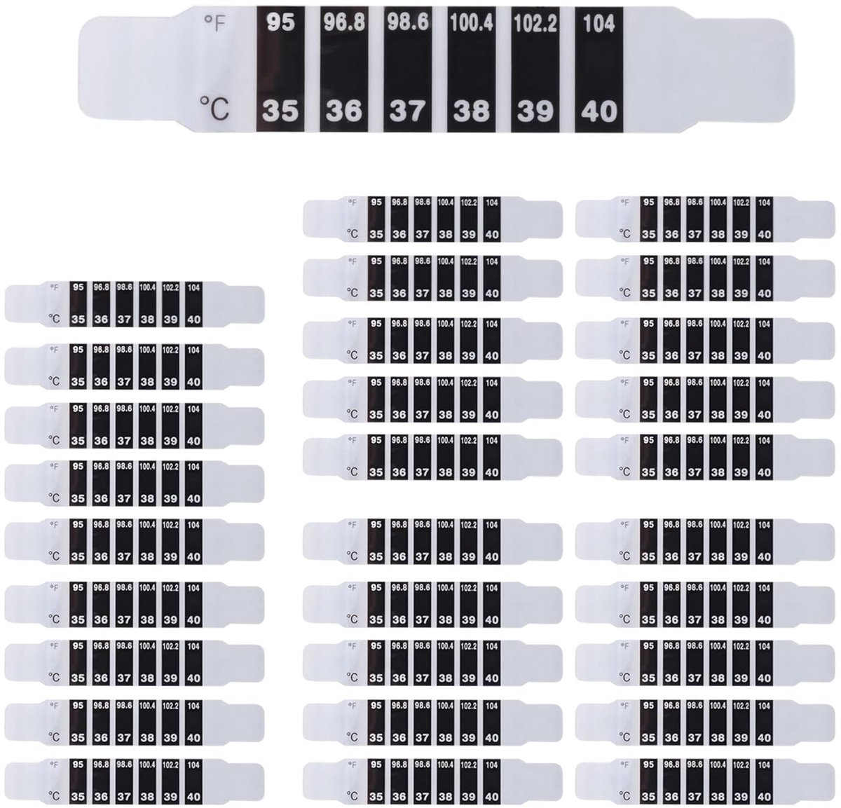 SnelShoppen - Pack van 30 Forehead Thermometer Strips, Zelfklevende Thermometer Stickers, Herbruikbare Temperatuurstickers voor Kinderen en Volwassene