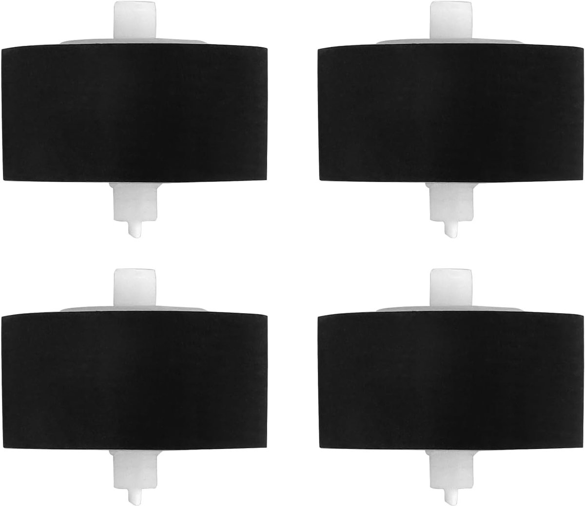 SnelShoppen - 4 Stuks Rubber Squeegee Wielen RDP0055 Voor Cassette Speler, Compatibel met Diverse VCR Modellen, 12x6.5x2mm, Perfect voor Audio Onderho