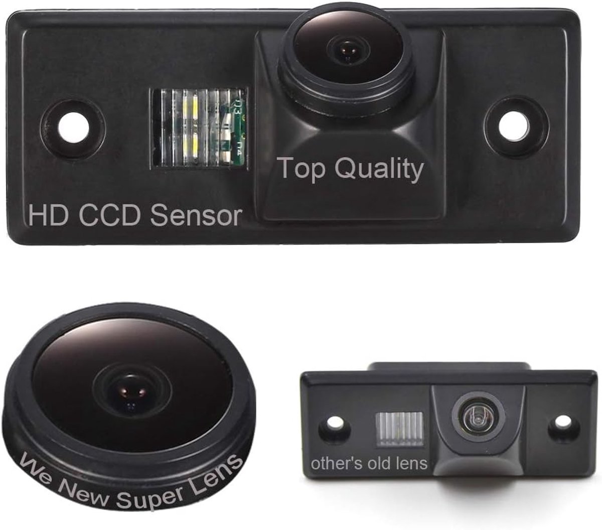 SnelShoppen - Achteruitrijcamera 1280x720 Pixels HD Met Nachtzicht & Waterdicht voor VW Touareg/Tiguan/Polo/Skoda Golf - Super Lens 170° Groothoek