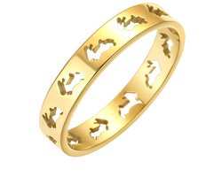LUTAKU Rvs Midi Hollow Konijn Vinger Ringen Voor Vrouwen Meisjes Sierlijke Geometrische Stapelen Ring Familie Dier Konijn Sieraden Lover Gift