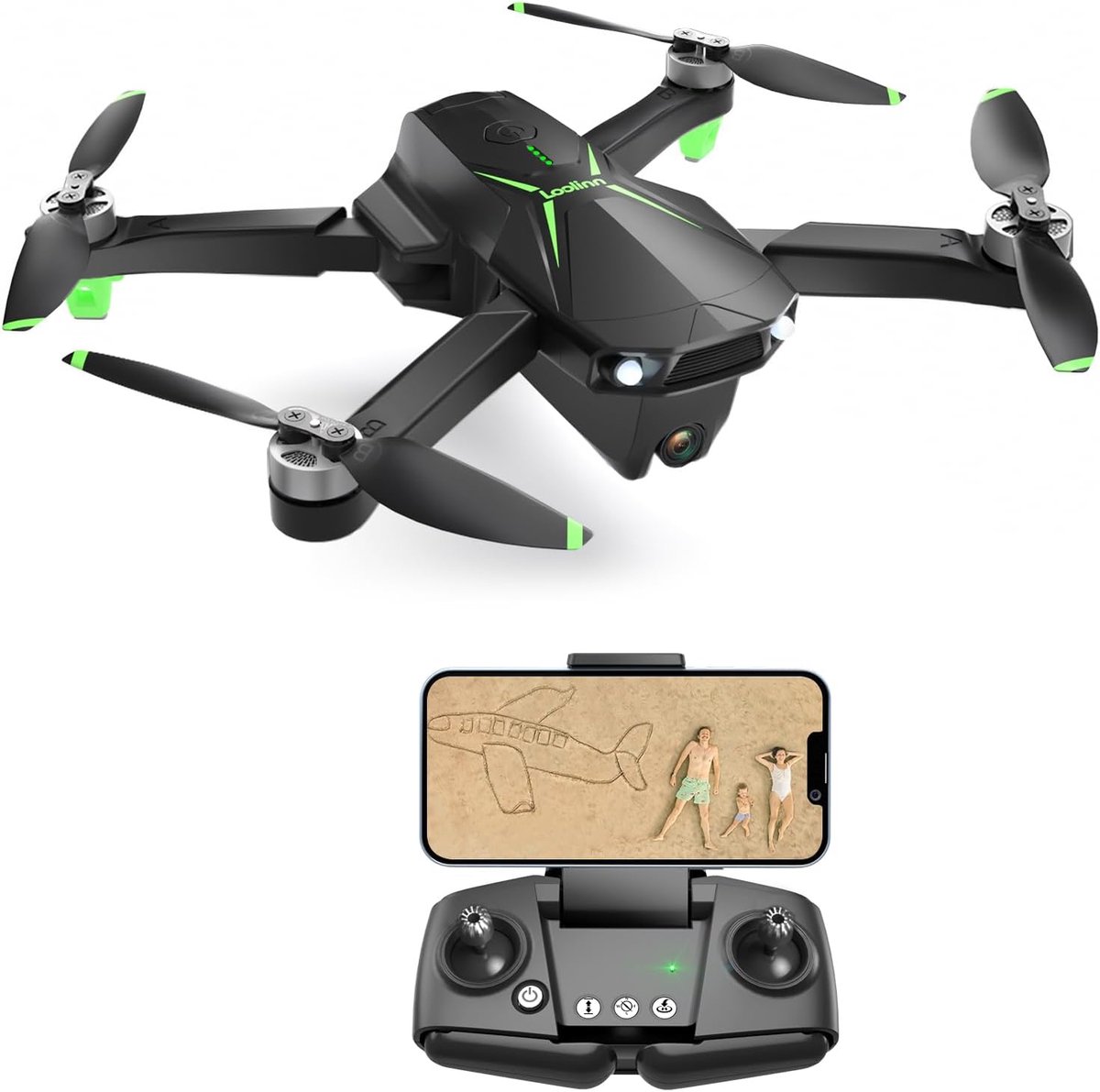 SnelShoppen - Drone met Camera 4K voor Volwassenen en Kinderen vanaf 12 Jaar - Onder 250g, 4K Foto's, 2K Video's, GPS Intelligente Terugkeer, Goedkeur