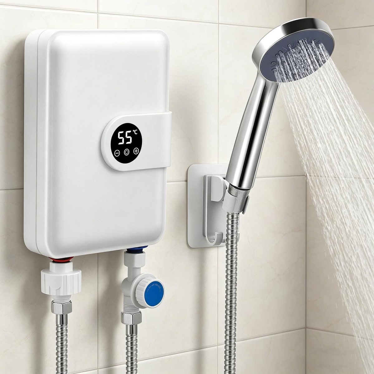SnelShoppen 5500 W Mini Water Heater Elektrische Waterkoker met LCD Temperatuurweergave Ideaal voor Douche Badkamer en Keuken Direct Warm Wat