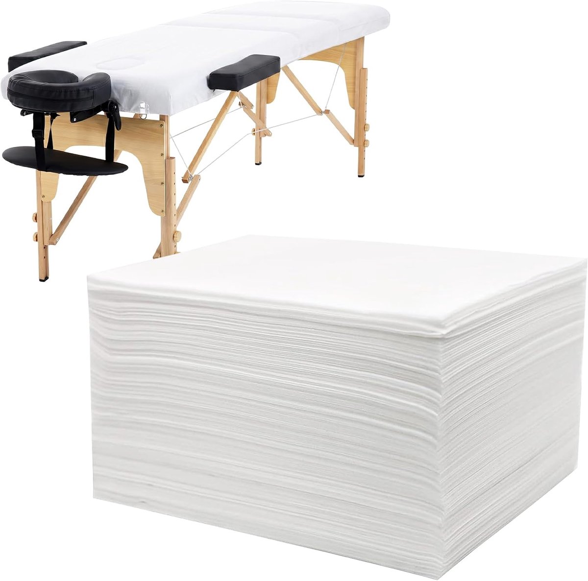 SnelShoppen - 100 Stuks Wegwerp Draagdoeken voor Massagetafels, Huidvriendelijke Fleece Lakens 180x80 cm, Verstelbare Vellen, Ideaal voor Wellness en