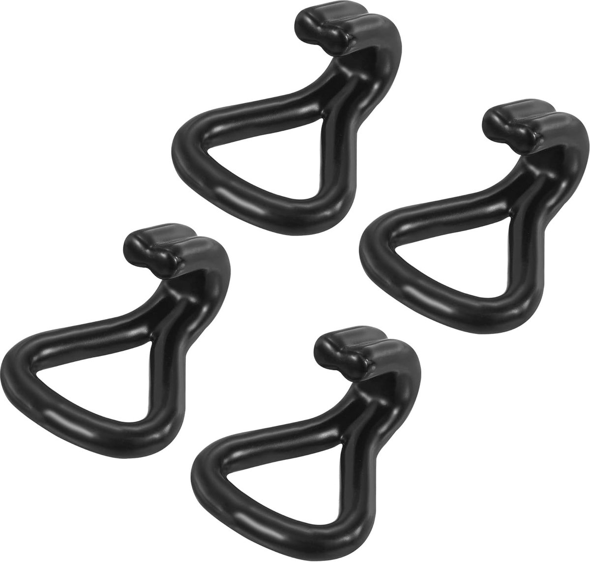 SnelShoppen - Set van 4 dubbele J-haken 25mm - Hoge belasting coating voor vrachtwagen aanhangwagen - Robuuste bevestigingshaken voor transport en ops