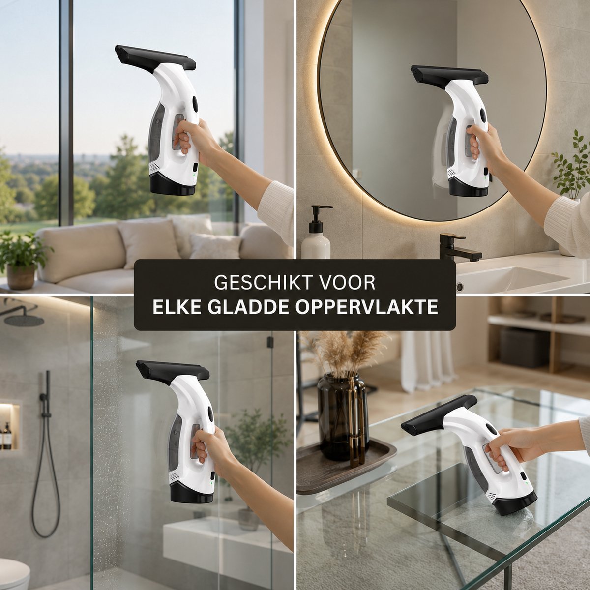 Golermo Elektrische Ruitenreiniger - Raamreiniger voor Ramen, Spiegels en Douchewanden thumbnail 6