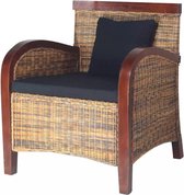 Fauteuil Handgeweven Rattan Bruin / Loungestoel / Lounge stoel / Relax stoel / Chill stoel / Lounge Bankje / Lounge Fauteuil - Luxe Fauteuil