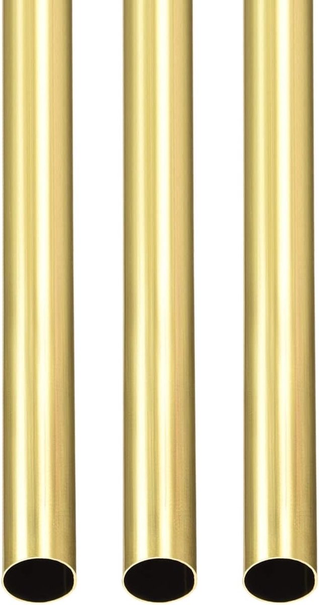 8 mm x 0,2 mm x 300 mm Messing Buis - 3 Stuks voor Machineapparatuur en Doe-Het-Zelf Projecten - Ronde Metalen Buizen voor Decoratieve Toepassingen