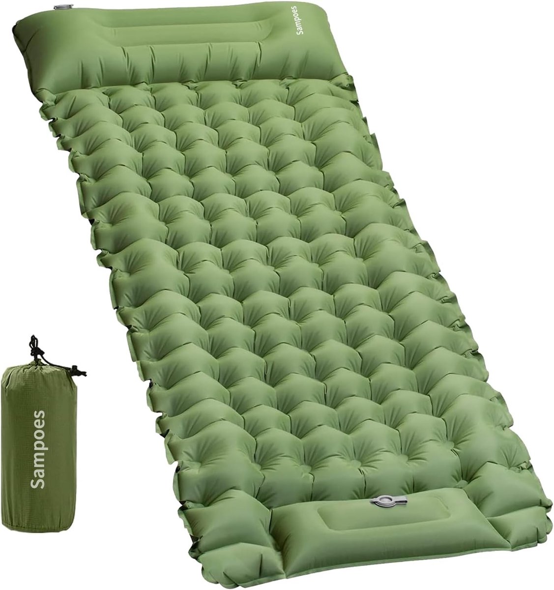 Zelfopblazend Luchtbed van 10 cm Dikte, Ideaal voor Kamperen, Hiking en Outdoor Avonturen met Voetpomp